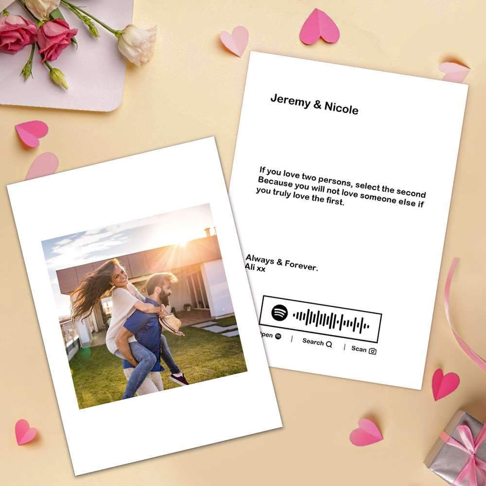 Custom Photo Card Spotify Music Cards Gift For Music Lovers - Giftlab