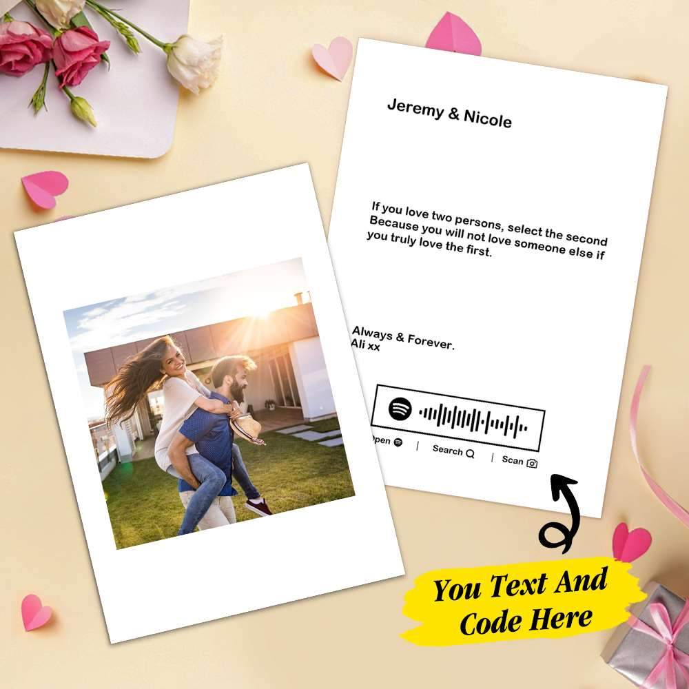 Custom Photo Card Spotify Music Cards Gift For Music Lovers - Giftlab