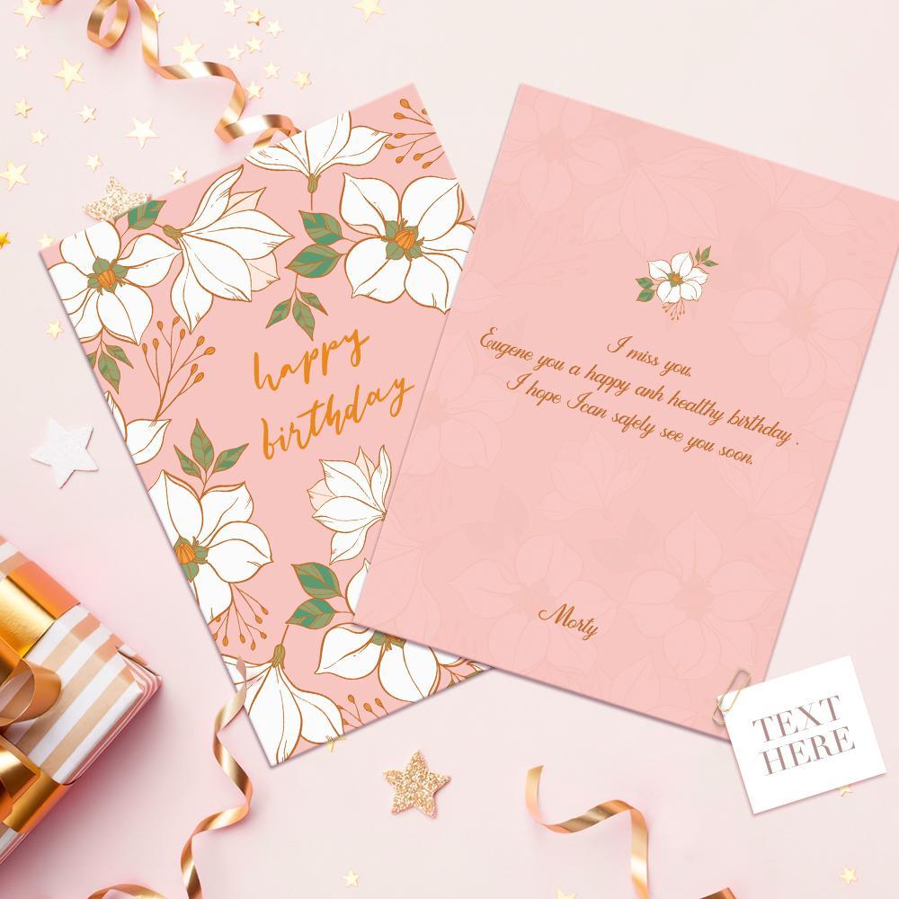 Personalized Happy Birthday Greeting Card Flowers Birthday Card For Her - Giftlab
