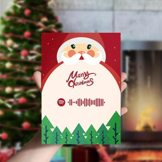 Merry Christmas Card with Spotify Code Christmas Snowman Gift for Family