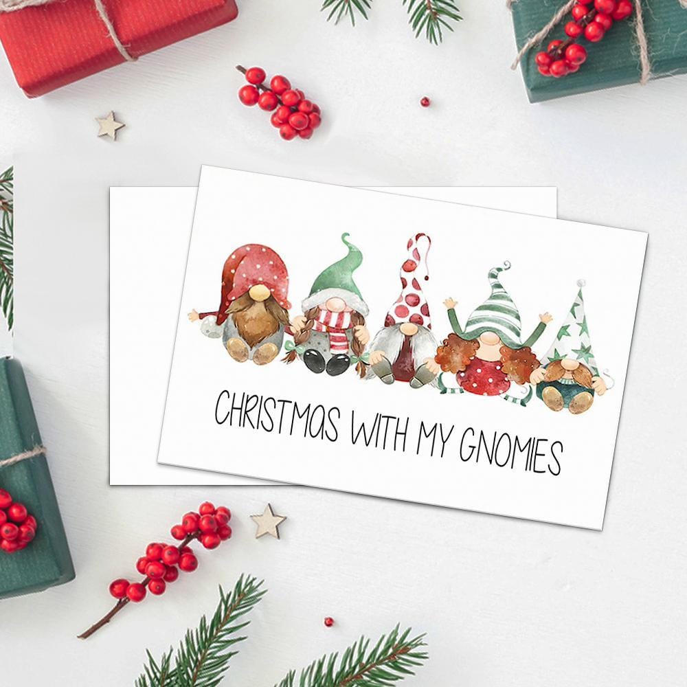 Gnomes Christmas Cards Holiday Card-Horizontal Card - Giftlab