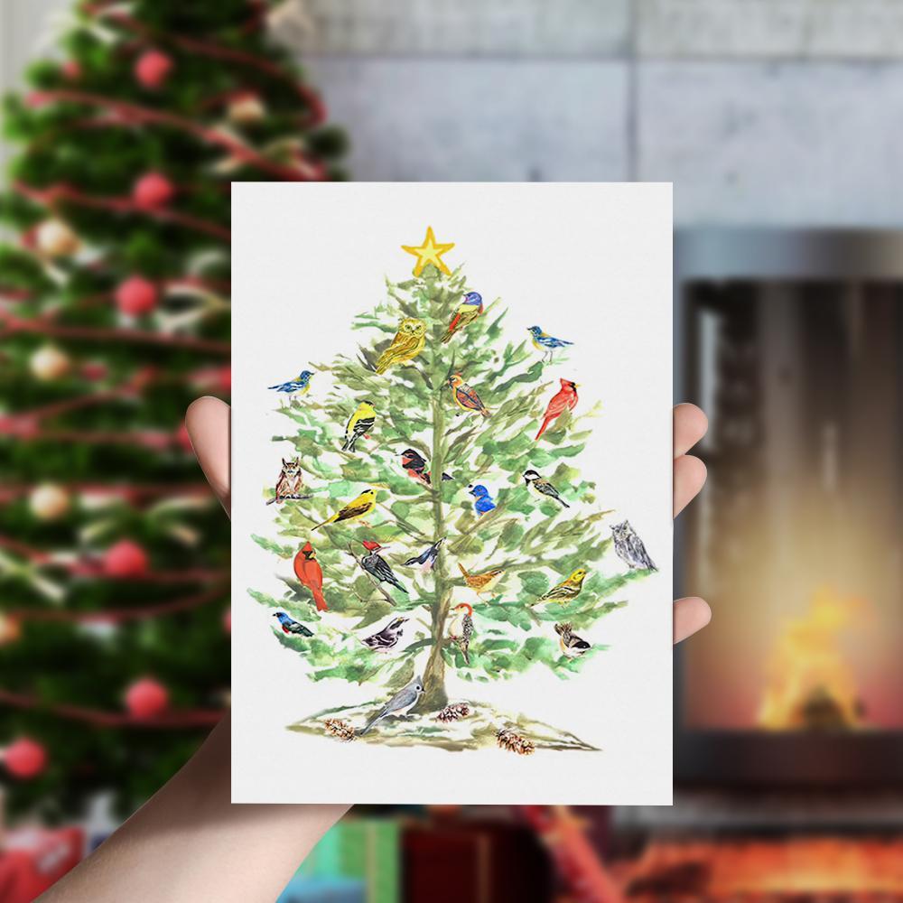 Funny Christmas Card Song Bird Christmas Card -Vertical Card - Giftlab