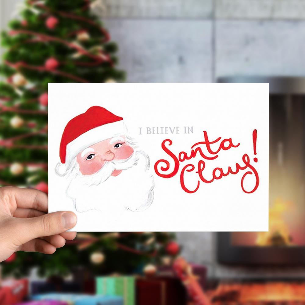 I Believe In Santa Claus Christmas Card Holiday Card-Horizontal Card - Giftlab