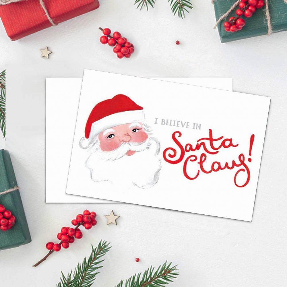 I Believe In Santa Claus Christmas Card Holiday Card-Horizontal Card - Giftlab