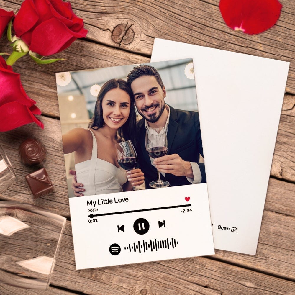 Custom Valentine Cards Music Greeting Card Christmas Gift for Her - Giftlab