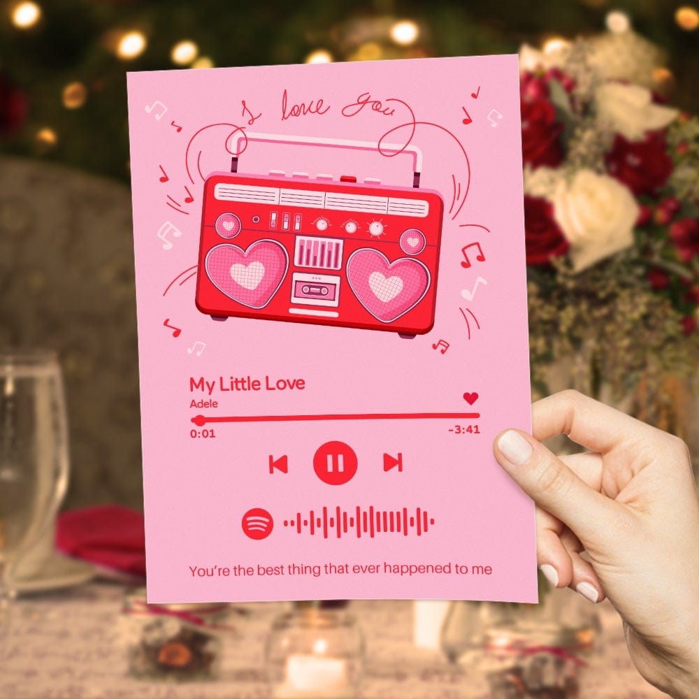 Custom Valentine Greeting Card Spotify Code Music Cards Valentine's Gift - Giftlab