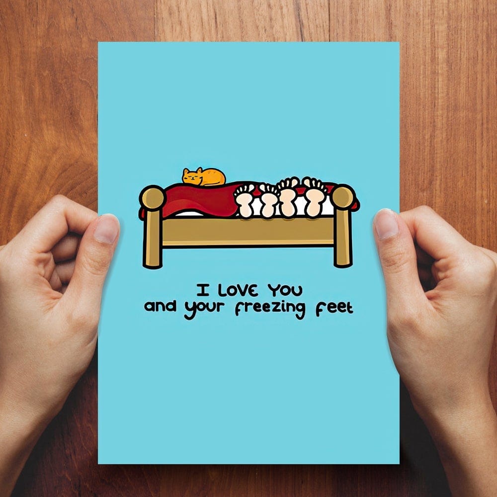 I Love You and Your Freezing Feet Valentine's Day Greeting Card For Couple - Giftlab