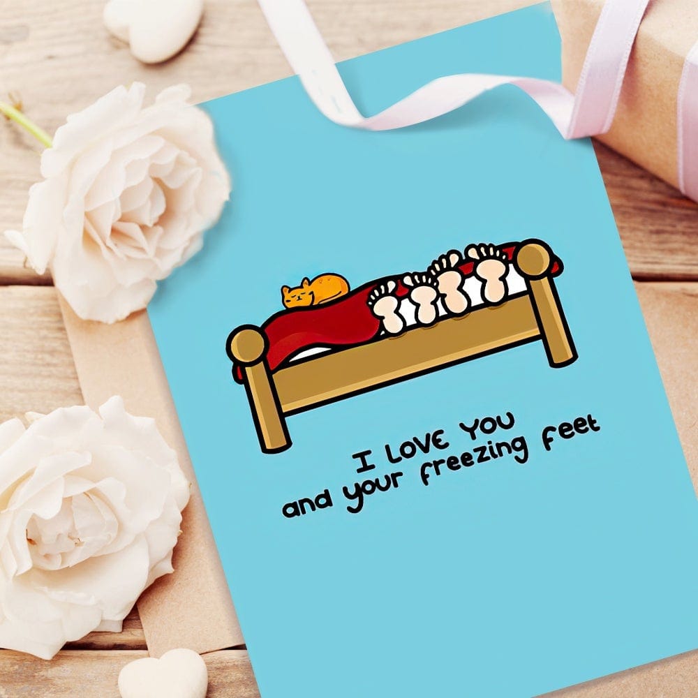 I Love You and Your Freezing Feet Valentine's Day Greeting Card For Couple - Giftlab