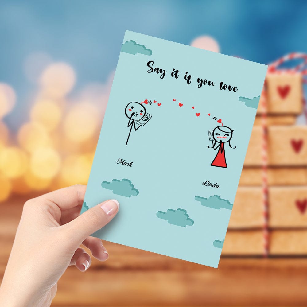 Personalized Valentine's Day Card Custom Names Card Greeting Card Say it If You Love - Giftlab