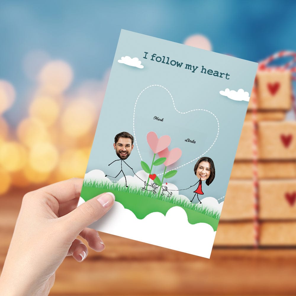 Personalized Love Card Greeting Card I Follow My Heart - Giftlab