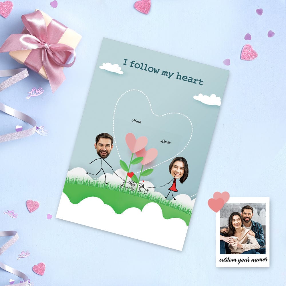 Personalized Love Card Greeting Card I Follow My Heart - Giftlab