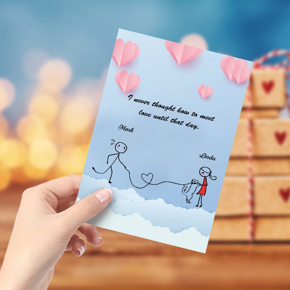 Custom Names Card Greeting Card Meeting Love Card Personalized Valentine's Day Card - Giftlab