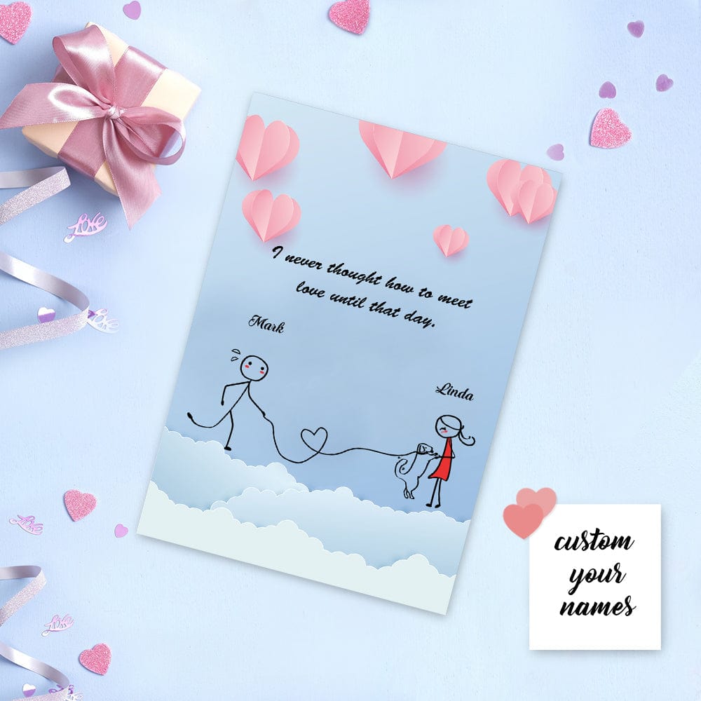 Custom Names Card Greeting Card Meeting Love Card Personalized Valentine's Day Card - Giftlab