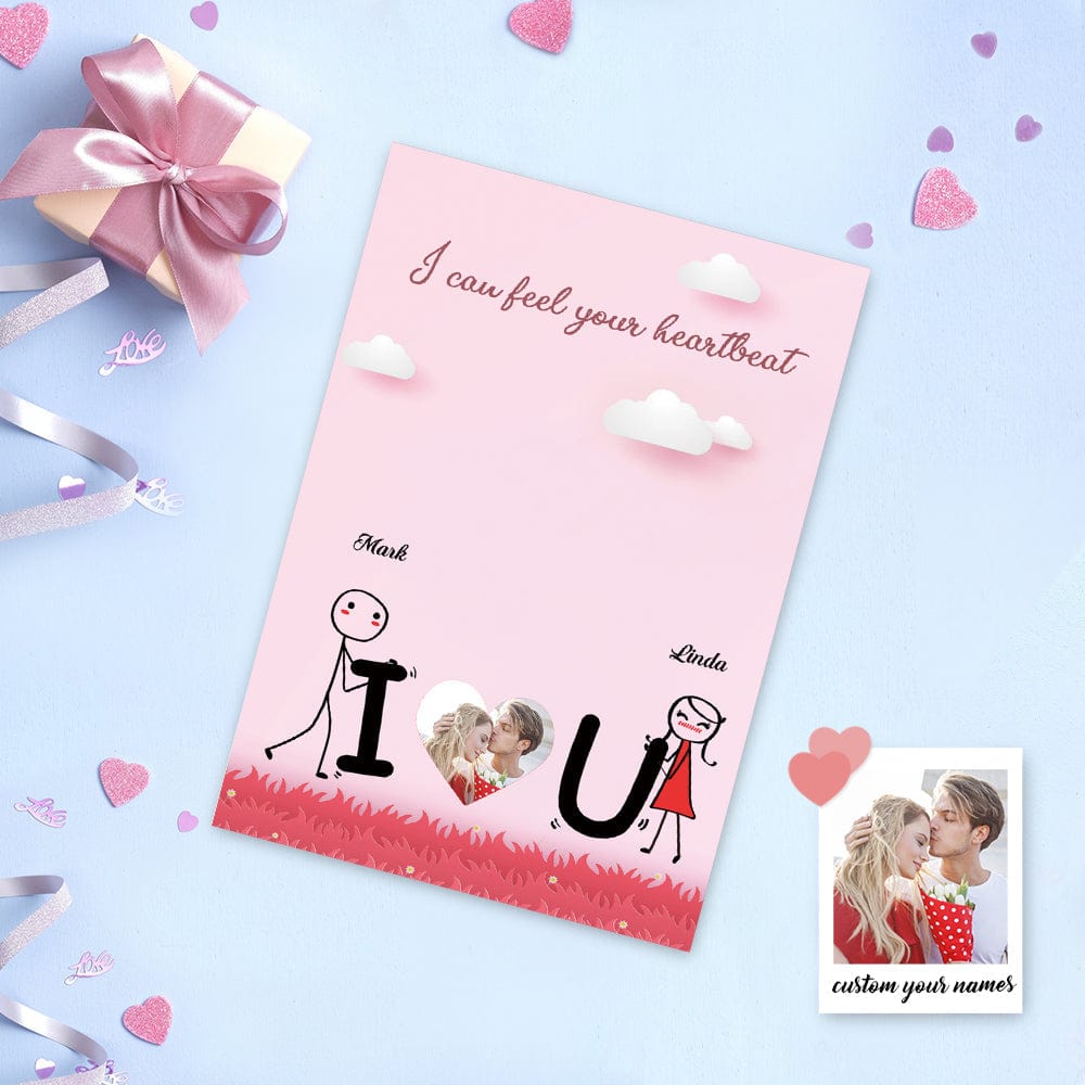 Personalized Valentine's Day Card Love Card Greeting Card I Can Feel Your Heartbeat - Giftlab