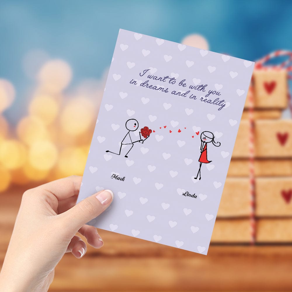 Custom Names Card Greeting Card Merry Me Love Card - Giftlab