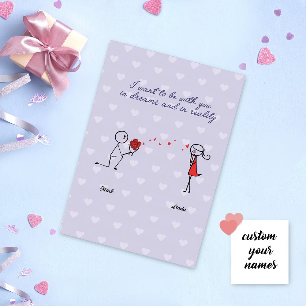 Custom Names Card Greeting Card Merry Me Love Card - Giftlab