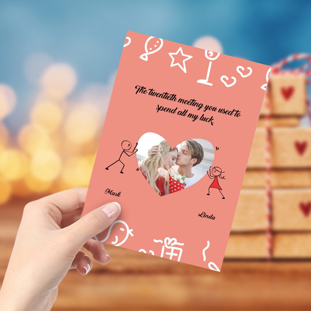 Personalized Anniversary Card Love Card Greeting Card Meeting You Used to Spend All My Luck - Giftlab