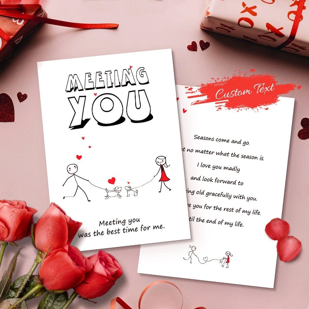 Custom Valentine's Card Boy Meet Girl Card Comic Greeting Card For Girlfriend - Giftlab