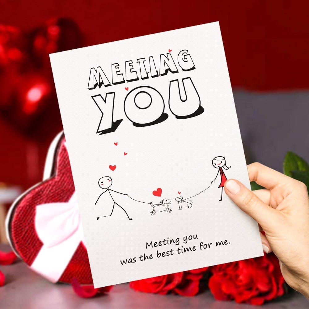 Custom Valentine's Card Boy Meet Girl Card Comic Greeting Card For Girlfriend - Giftlab