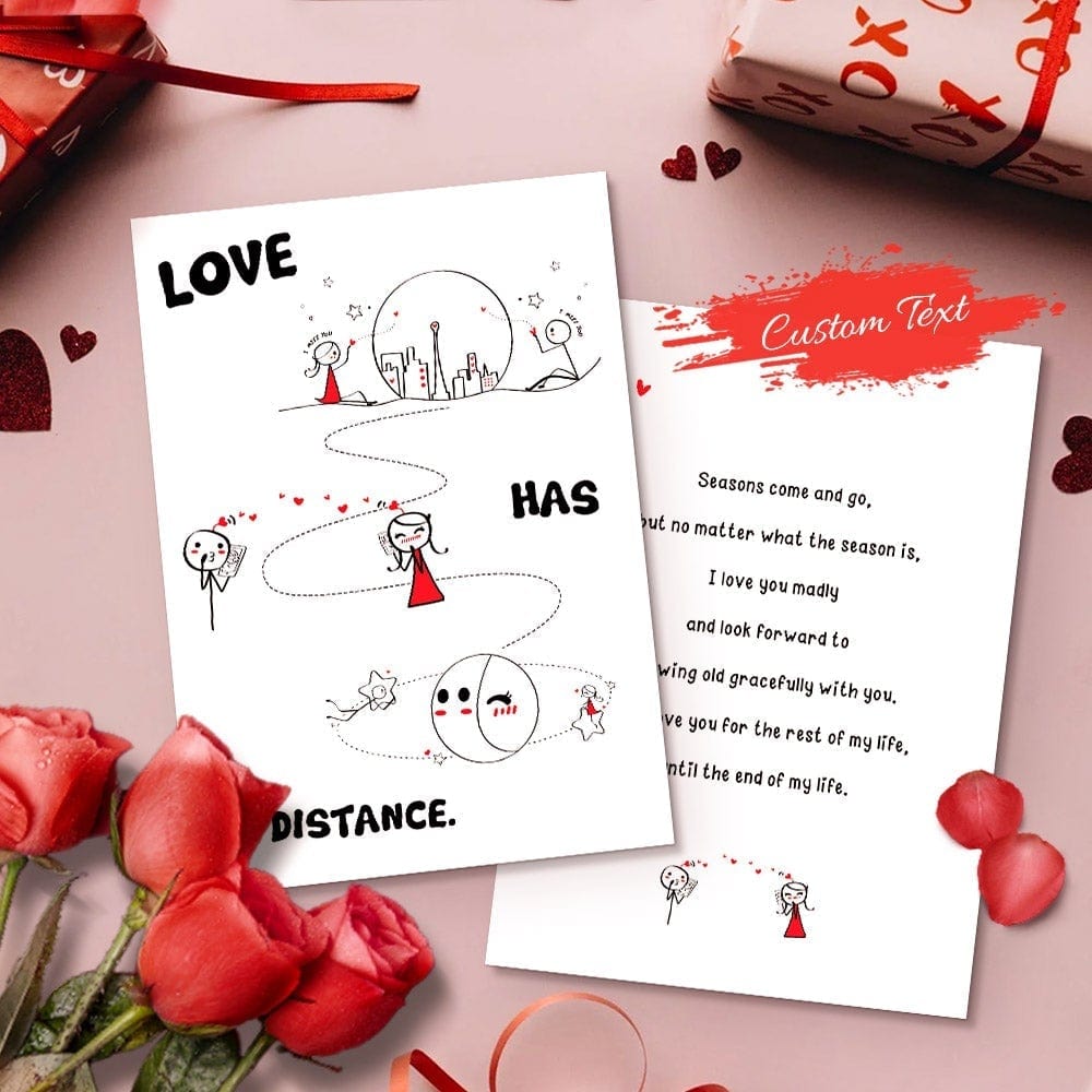 Custom Anniversary Card Boy Meet Girl Card Comic Greeting Card For Girlfriend Boyfriend Couples Anniversary - Giftlab