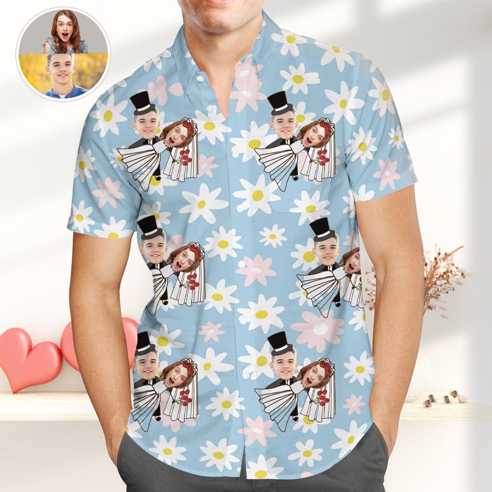 Custom Hawaiian Shirts With Face Valentine's Day Gift for Him - Giftlab