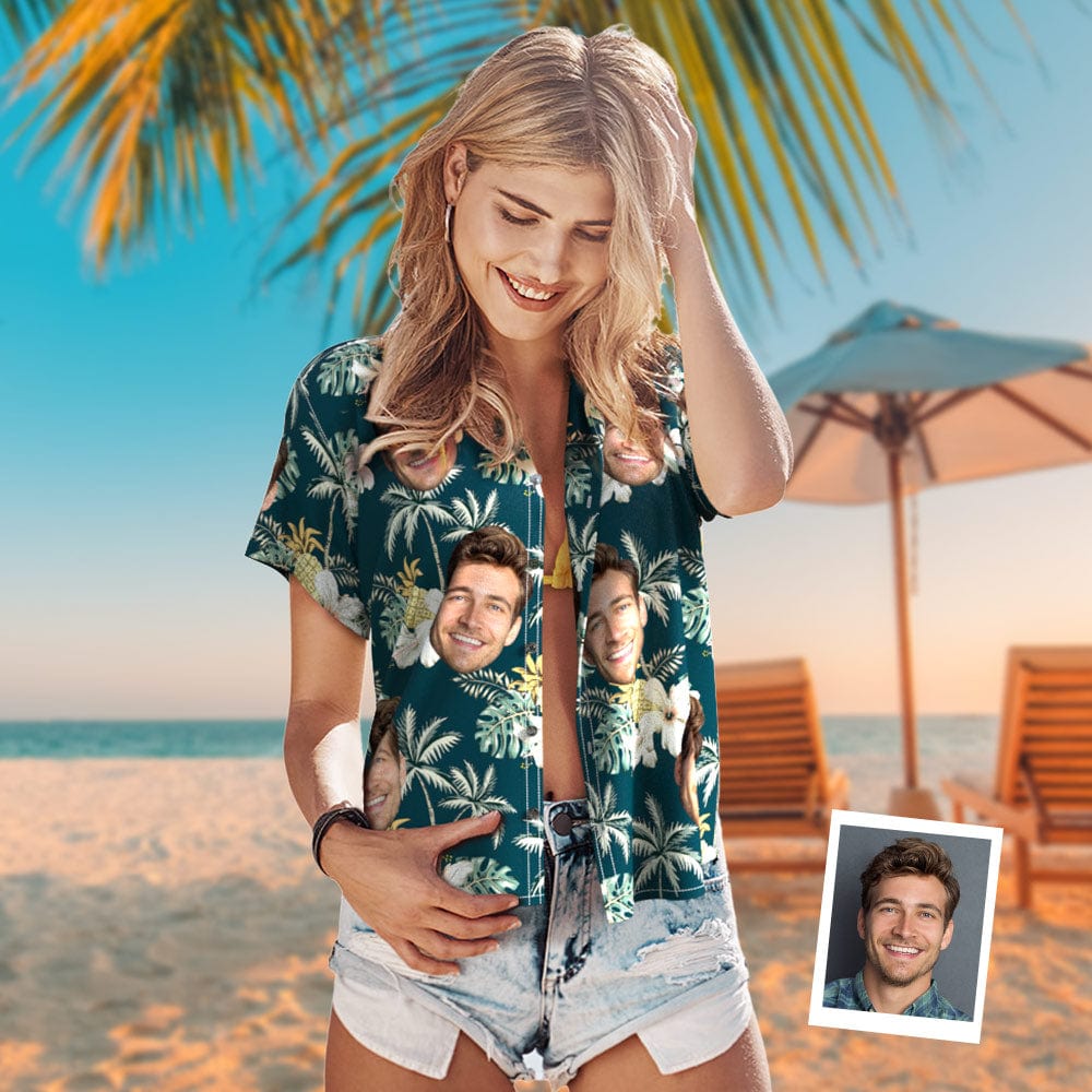 Custom Dog Face Hawaiian Shirt Funky Vintage Hawaiian Shirt Casual Button-Down Short Sleeve - Giftlab