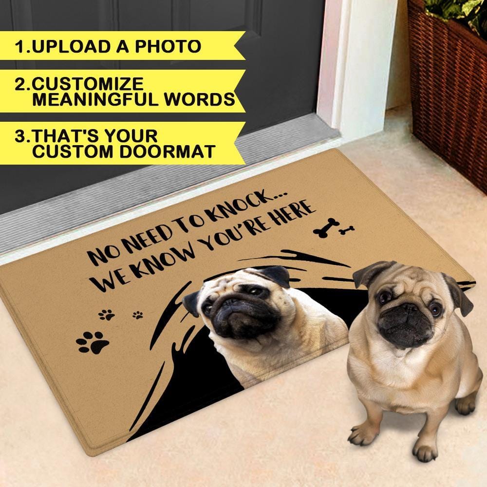 Custom Welcome Doormat With Pet Photo - Giftlab