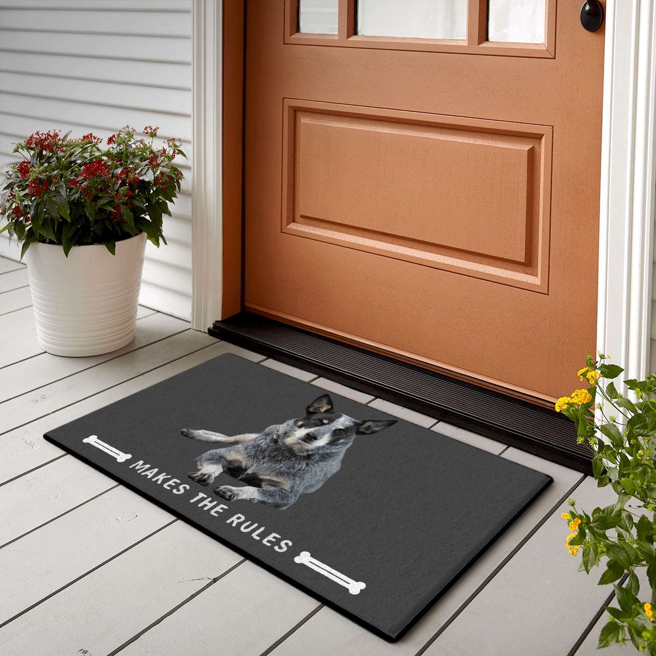 Dog Photo Doormat Custom Doormat For Dog Owner - Black - Giftlab