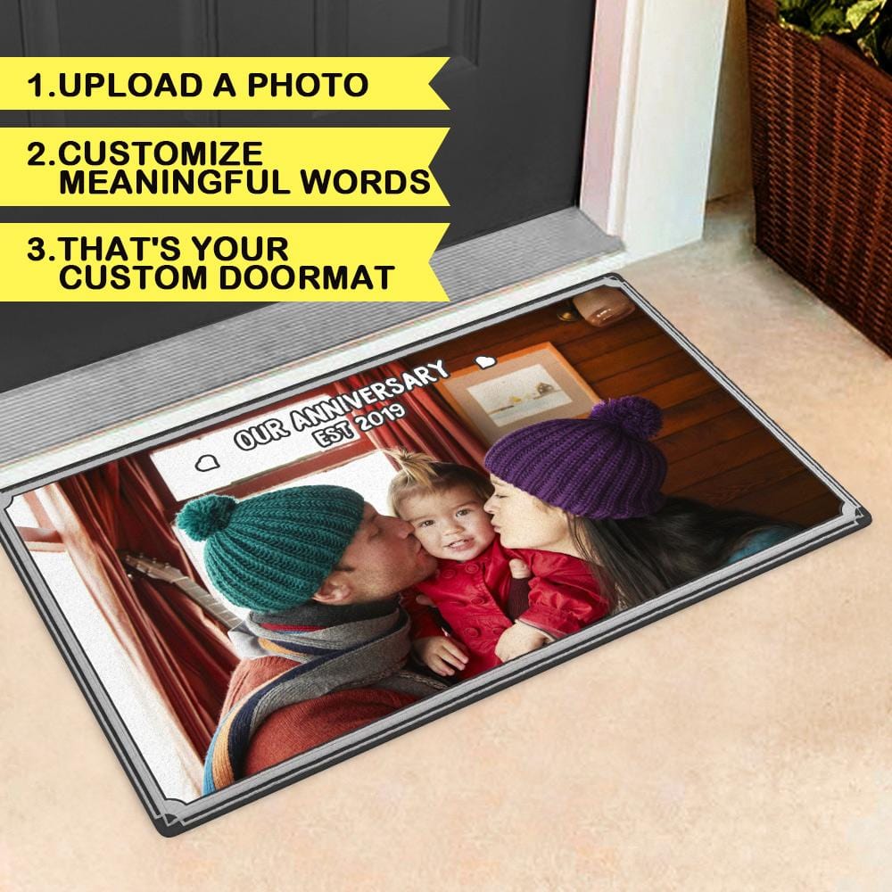 Custom Photo Doormat Indoor & Outdoor Doormat For Family - Giftlab