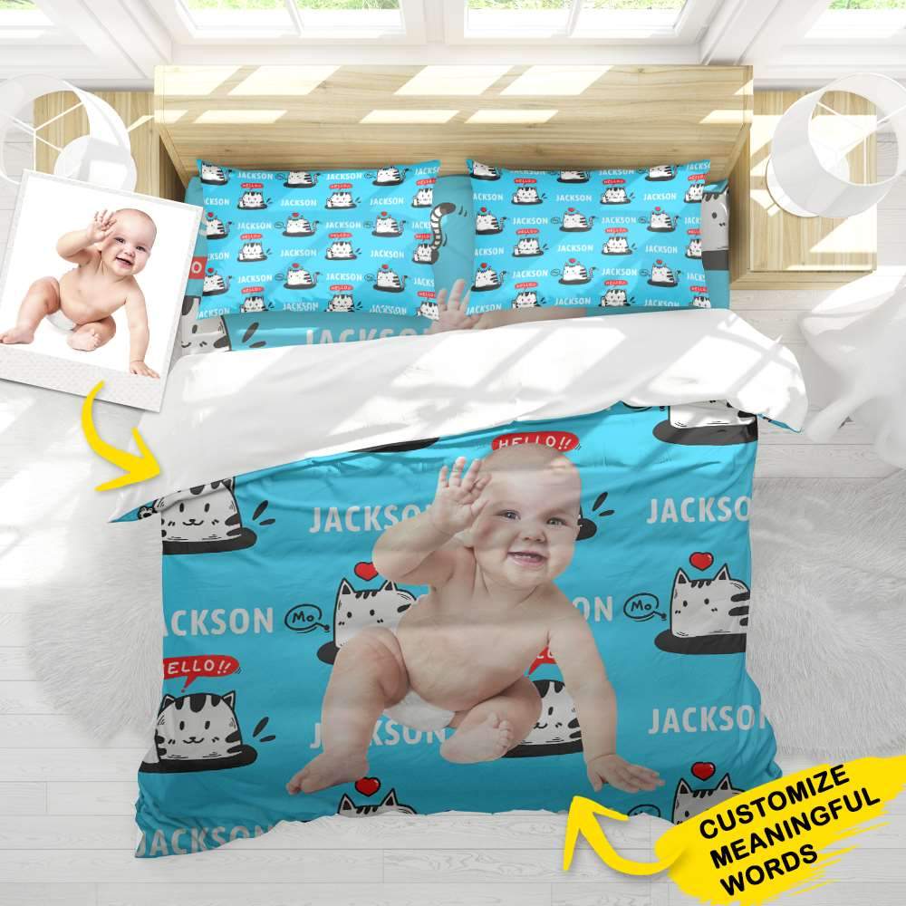 Print Your Own Bedding Personalised Pillow Cases Custom Bed Sheets Bedroom Gifts - Kitten - Giftlab