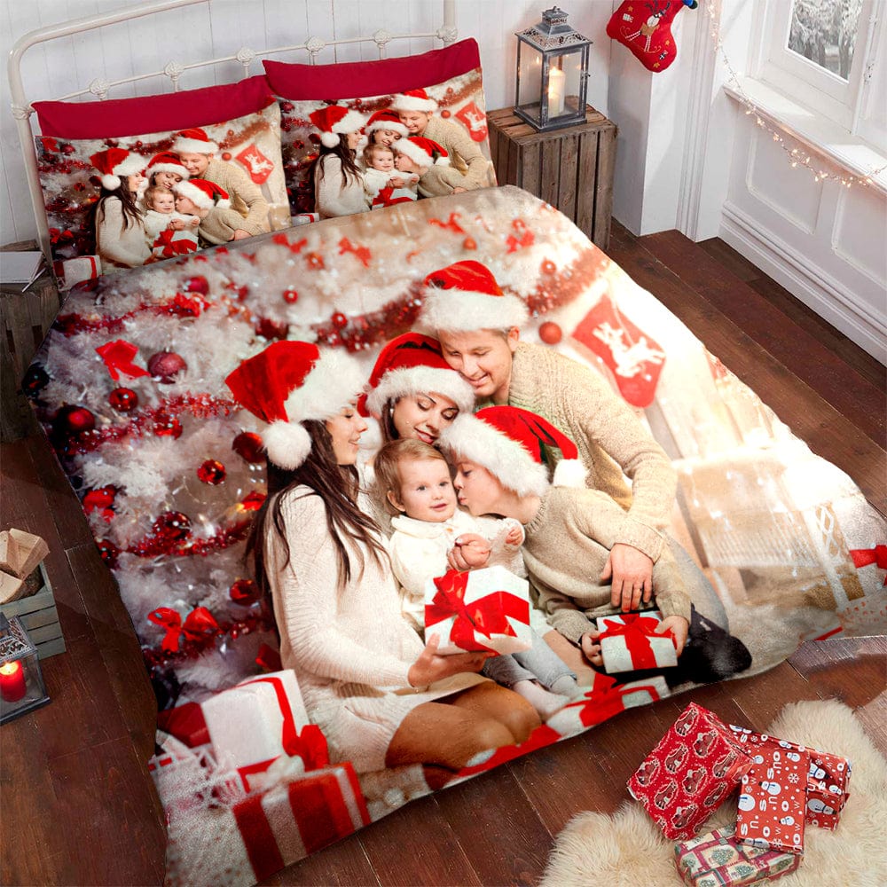 Personalized Photo Comforters Printed Pillow Case Christmas Gifts for Family - Giftlab