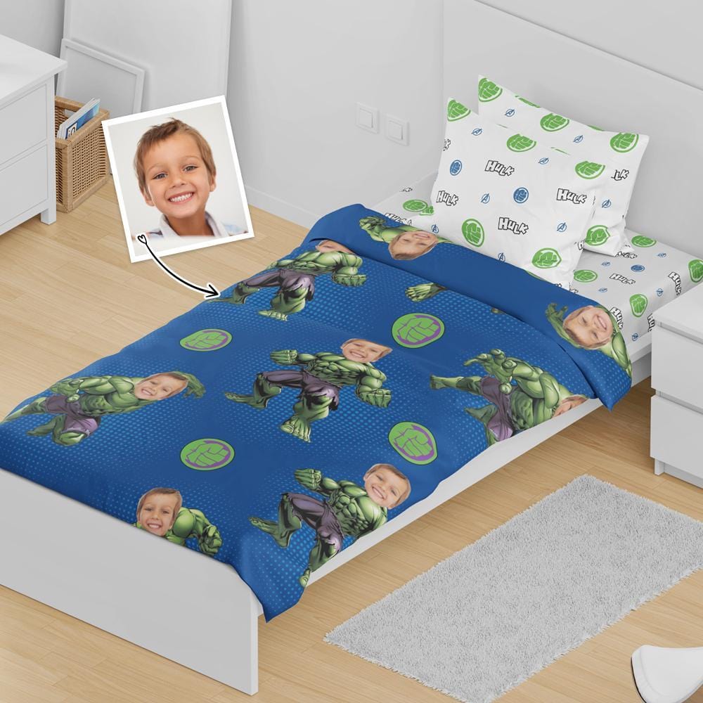 Custom Hulk Bedding Set Minime Duvet Cover Super Hero Personalized Gifts For Boy - Giftlab