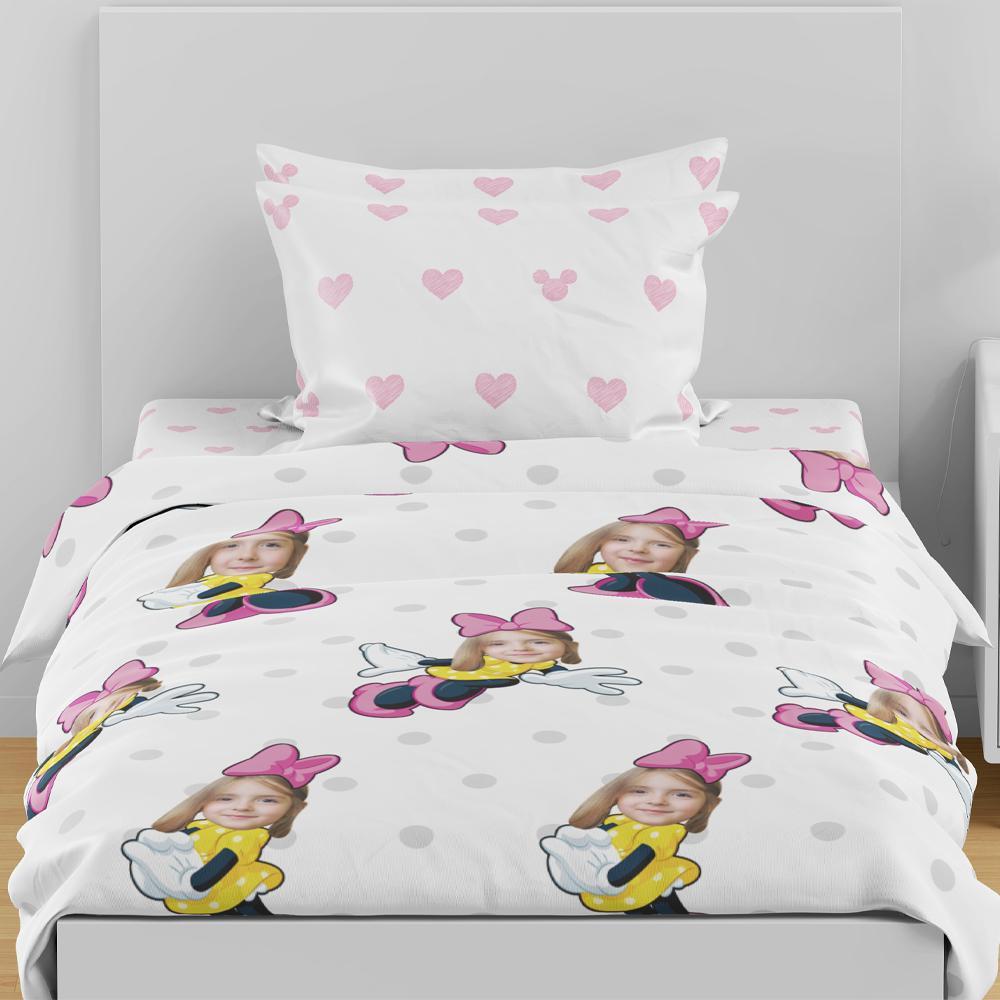 Custom Bedding Set Mickey Mouse Minime Personalized Duvet Cover Gifts For Girl - Giftlab