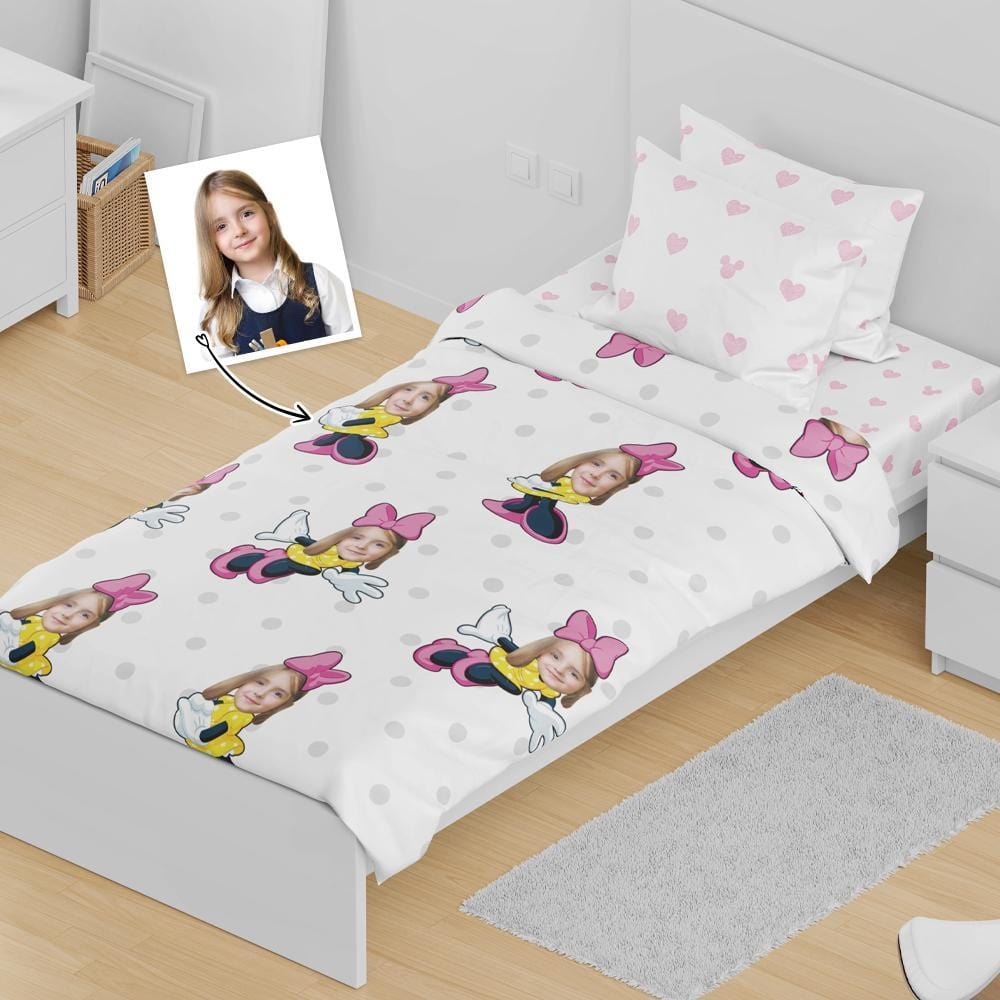 Custom Bedding Set Mickey Mouse Minime Personalized Duvet Cover Gifts For Girl - Giftlab