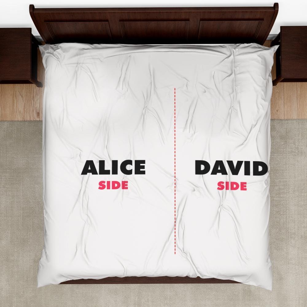Personalized Double Bedding Set Custom Name Bedding Couple Gifts Valentines Day Gifts - Giftlab