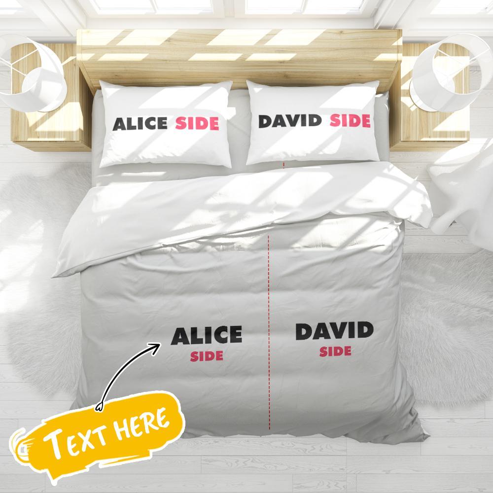 Personalized Double Bedding Set Custom Name Bedding Couple Gifts Valentines Day Gifts - Giftlab