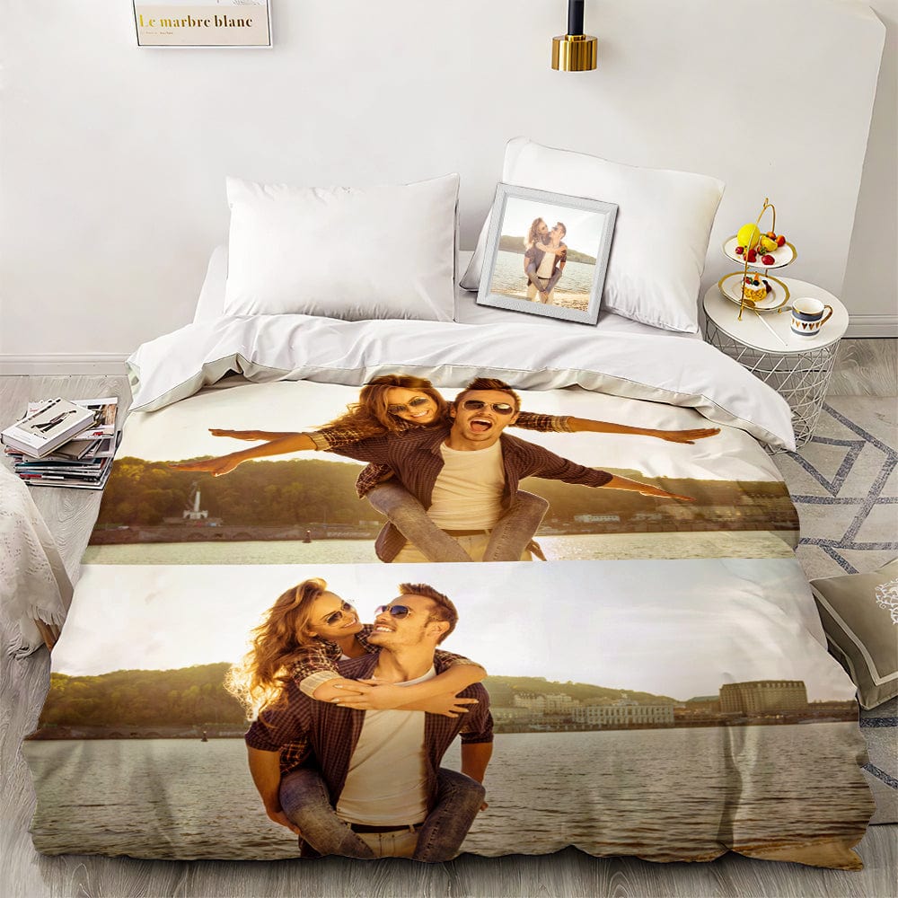 Photo Duvet Cover Custom Bed Comforter Gifts for Couples 1-9 Photos - Giftlab