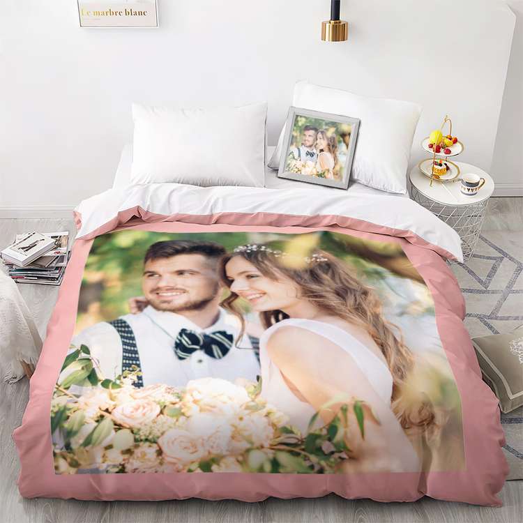 Photo Duvet Cover Custom Bed Comforter Gifts for Couples 1-9 Photos - Giftlab