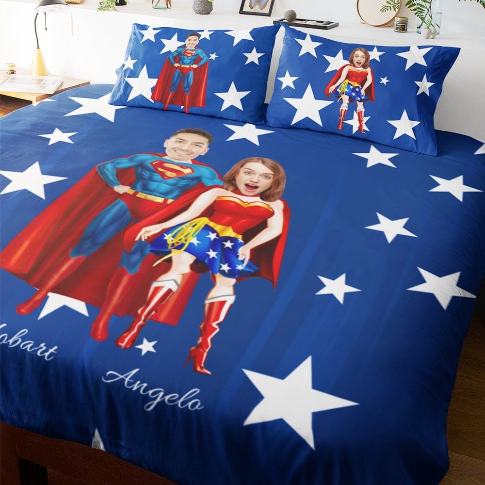 Valentine Duvet Cover Custom Bedding Set Gifts for Lovers Superman - Giftlab