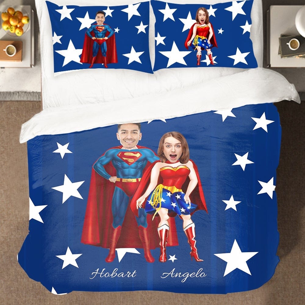 Valentine Duvet Cover Custom Bedding Set Gifts for Lovers Superman - Giftlab
