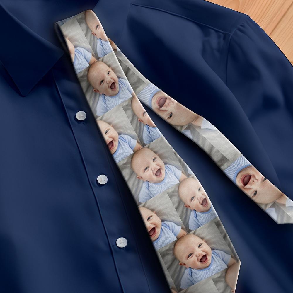 Father's Day Ties First Fathers Day Gifts Custom Tie - Grey - Giftlab