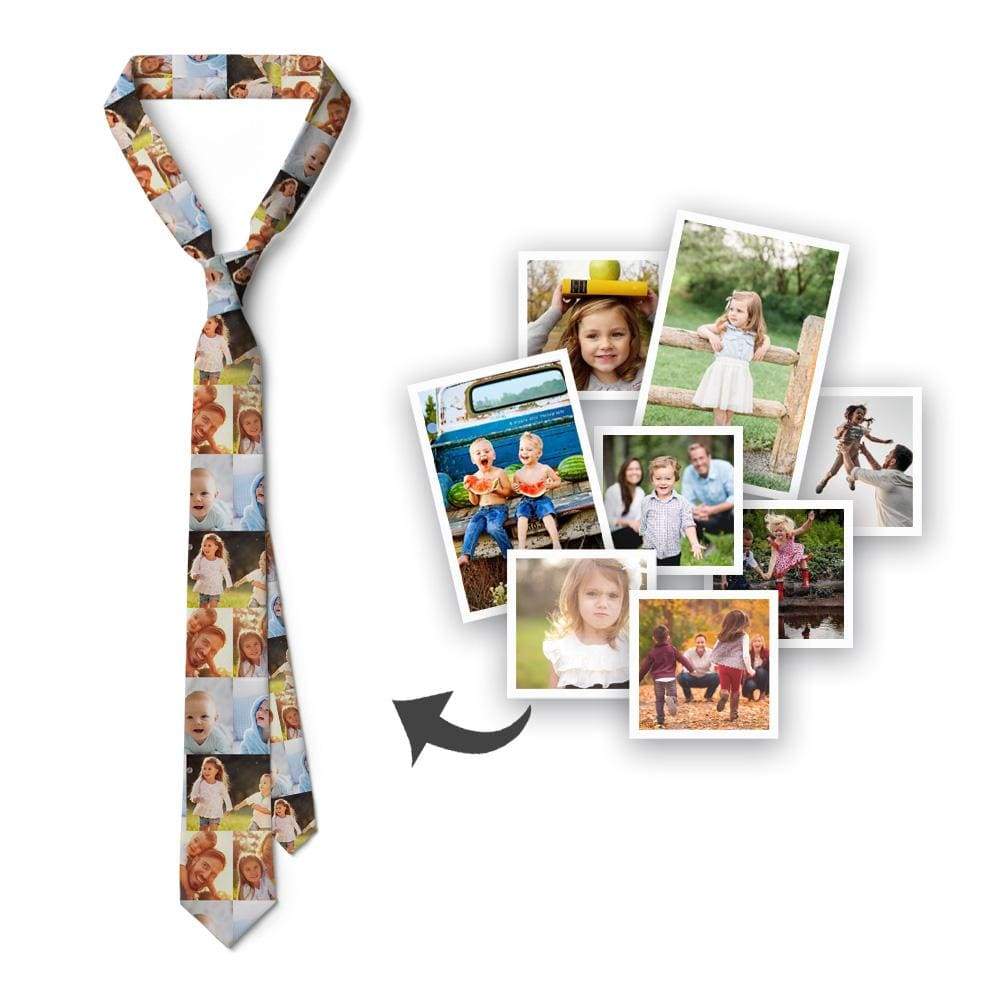 Father's Day Ties Personalized Photo Tie Pictute Collage Tie Fathers Day Gifts - Giftlab