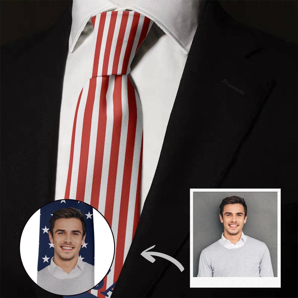 July 4th Gifts Independence Day Gift Personalized Tie - Giftlab