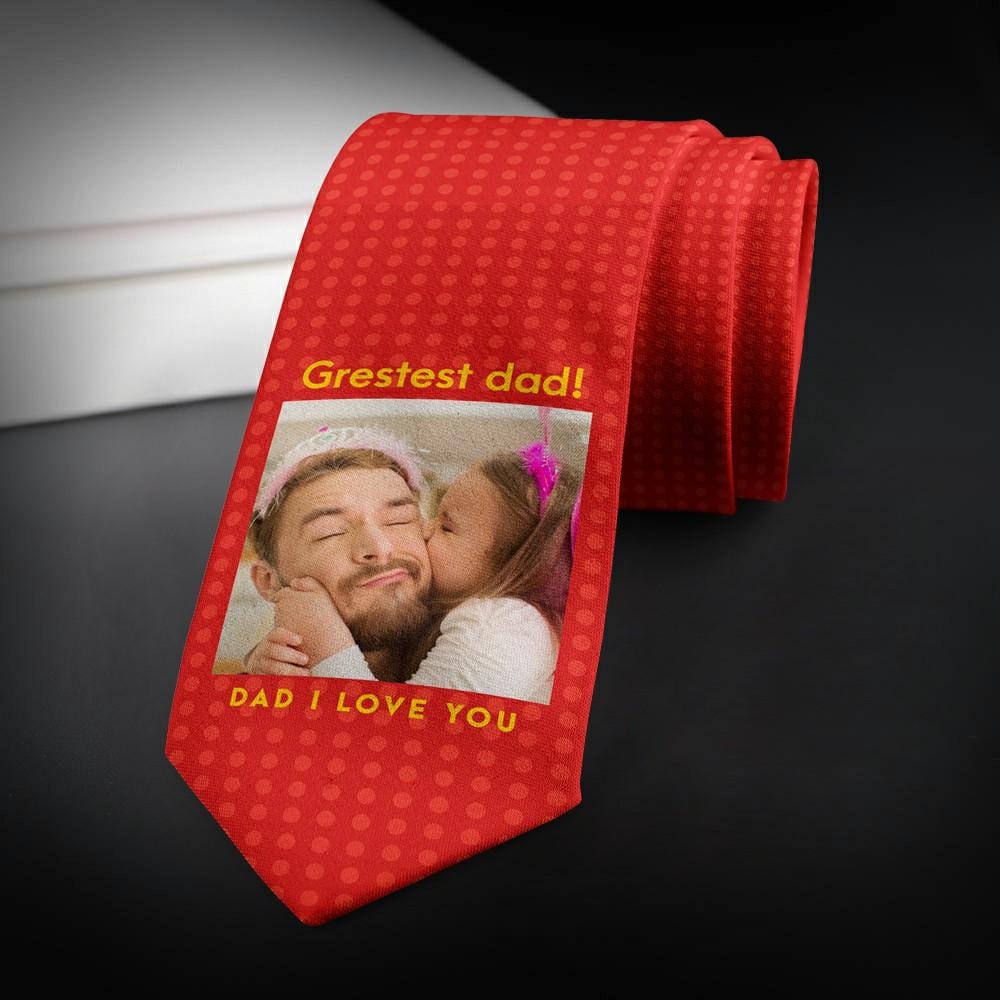 Father's Day Ties Personalized Necktie Fathers Day Gifts - Red - Giftlab