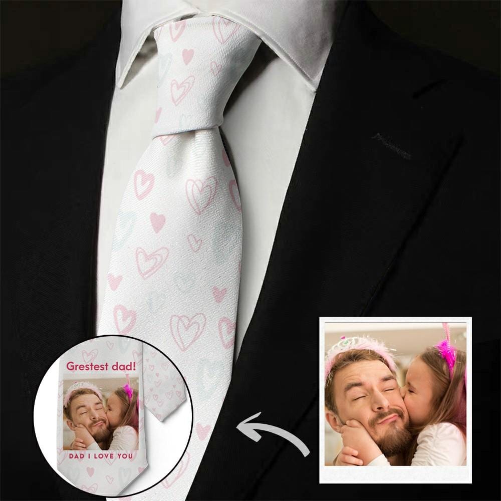 Father's Day Ties Custom Necktie Photo Tie Father's Day Gift - Giftlab