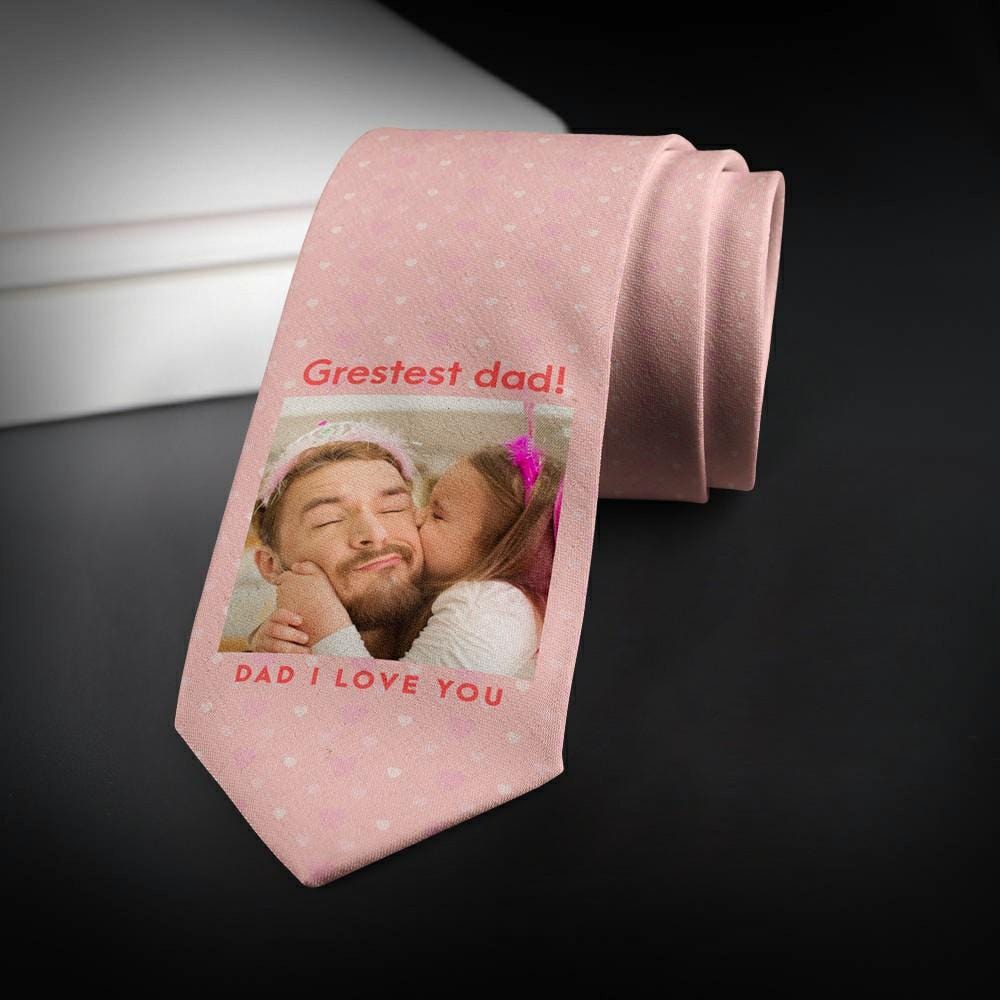 Father's Day Ties Father's Day Gift From Daughter Custom Tie  - "Greatest Dad" - Giftlab