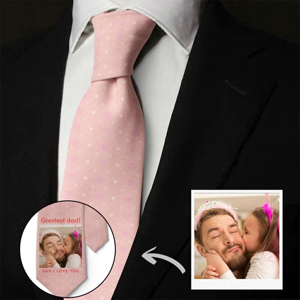 Father's Day Ties Father's Day Gift From Daughter Custom Tie  - "Greatest Dad" - Giftlab