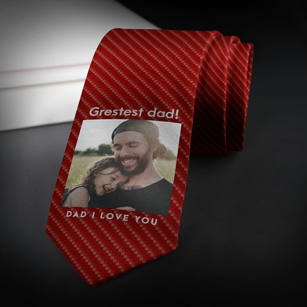 Father's Day Ties Custom Necktie Father's Day Gifts - "The Greatest Dad" - Giftlab