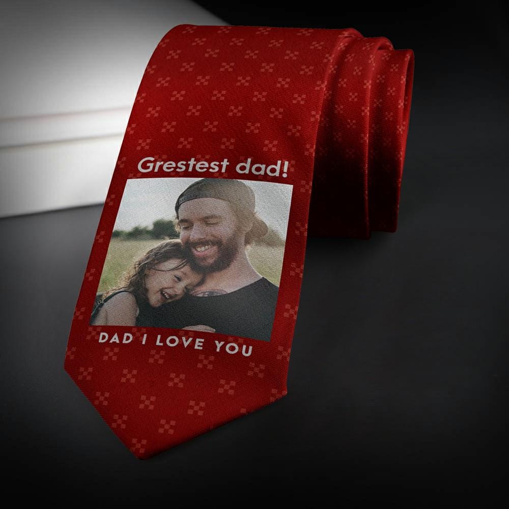 Father's Day Ties Personalized Necktie Gift For Husband - Red Wine - Giftlab