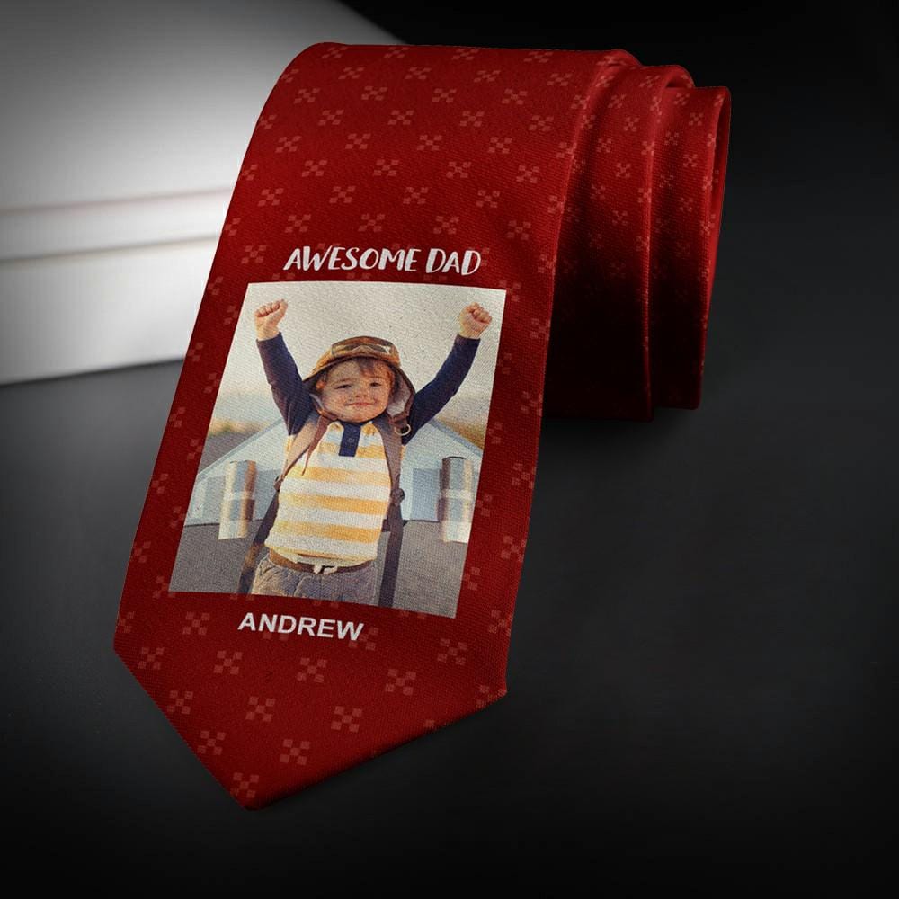 Father's Day Ties Personalized Tie Gift For Dad - Red - Giftlab